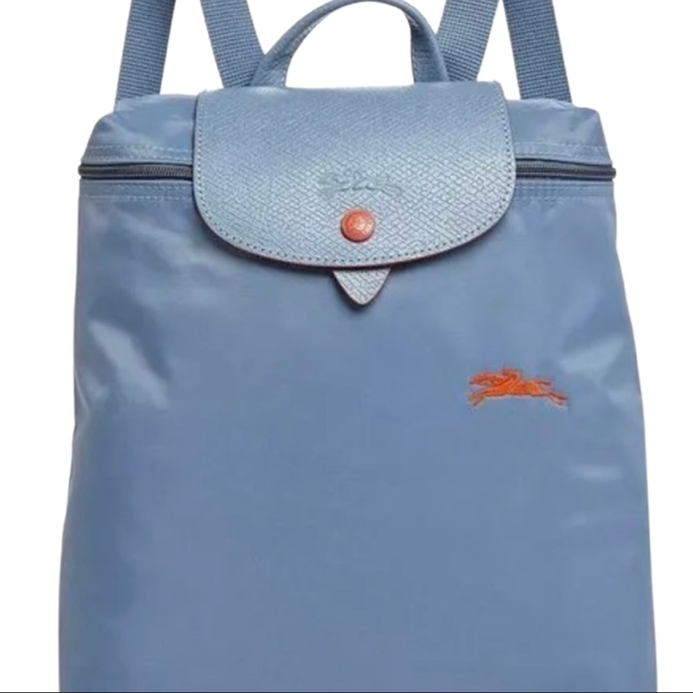 Longchamp Le Pliage Club Nylon Backpack in Blue Mist, NWOT